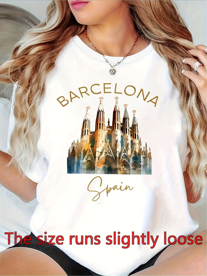 Summer Clothing Trends 2025 - Women'S Barcelona Architectural Graphic T-Shirt |