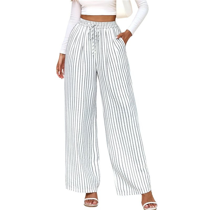 Palazzo Pant Wide - NEW-Women's Pants Elastic Waist Light Weight