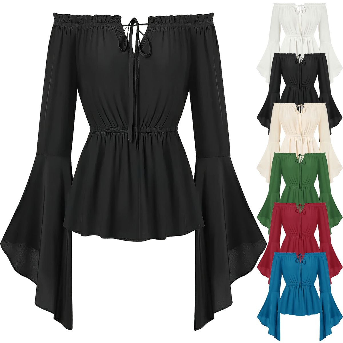 Off Shoulder Blouse - Off Shoulder Medieval Costume Blouse Women