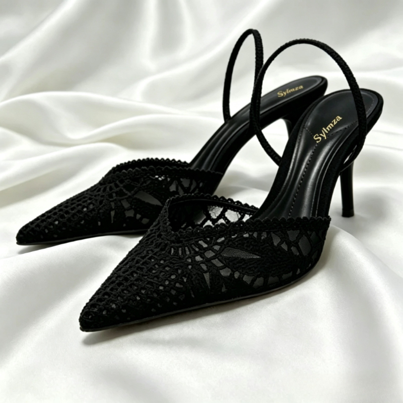 Summer Clothing Dress - Novely Hollow Woven Design Heels for