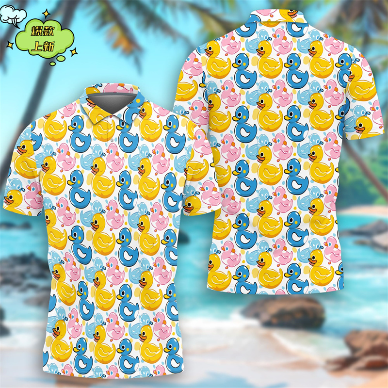 Summer Duck Clothing - Cute Yellow Duck 3D Printing Polo