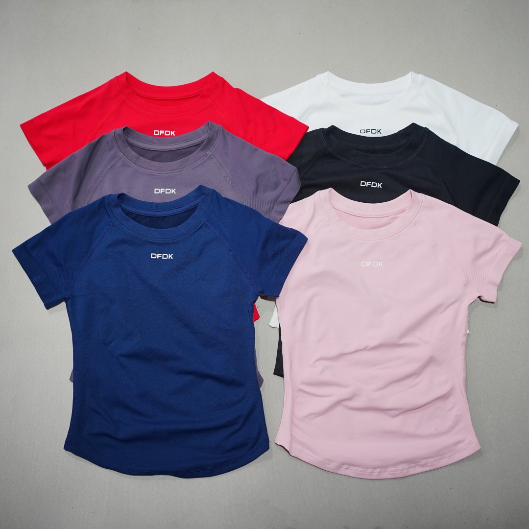 Summer Yoga Clothing - DFDK Women Elastic Slim Short Sleeve