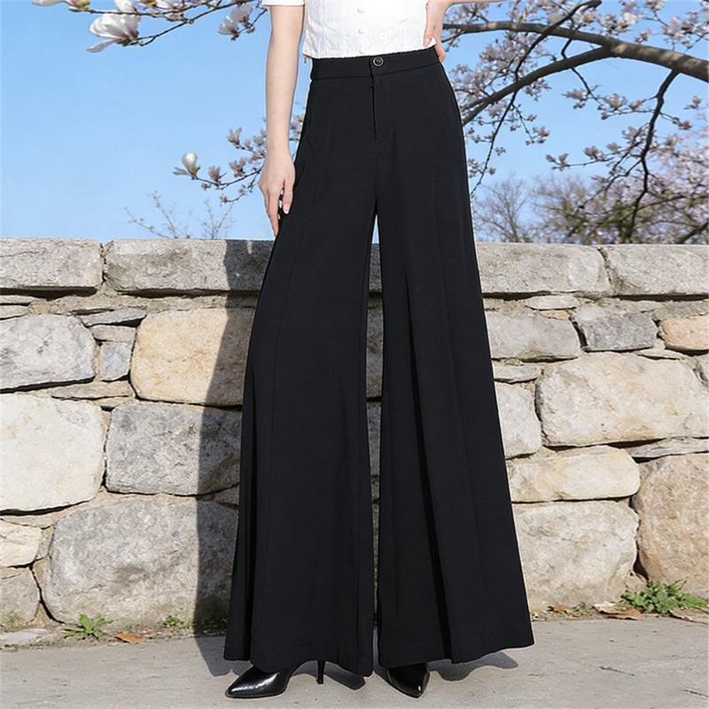Palazzo Pant Wide - Women's High Waist Ice Silk Wide