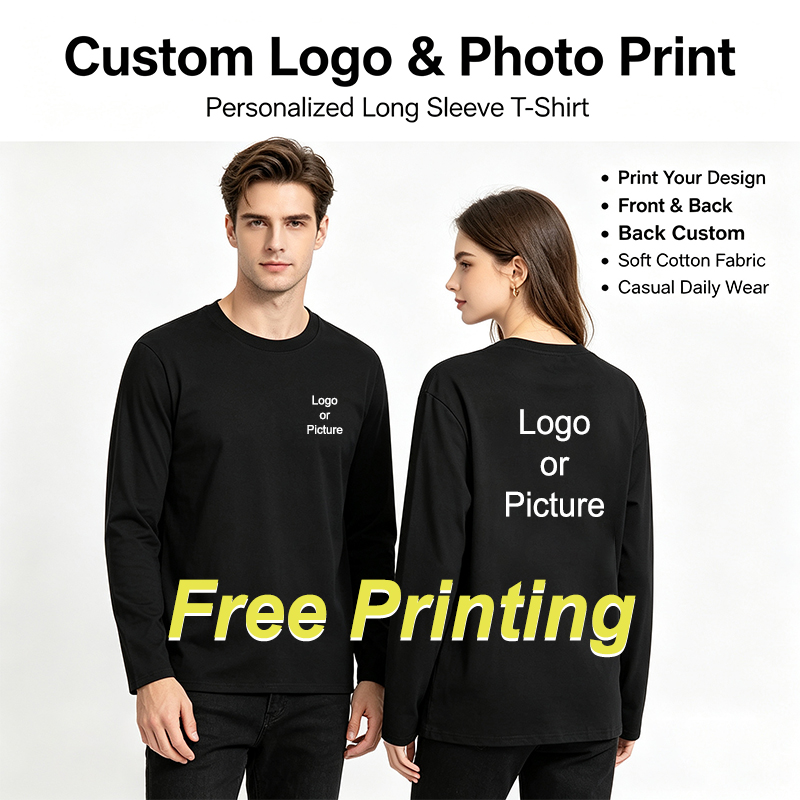 Summer Clothing Modest - Customized Cotton Long Sleeve T-shirts Men