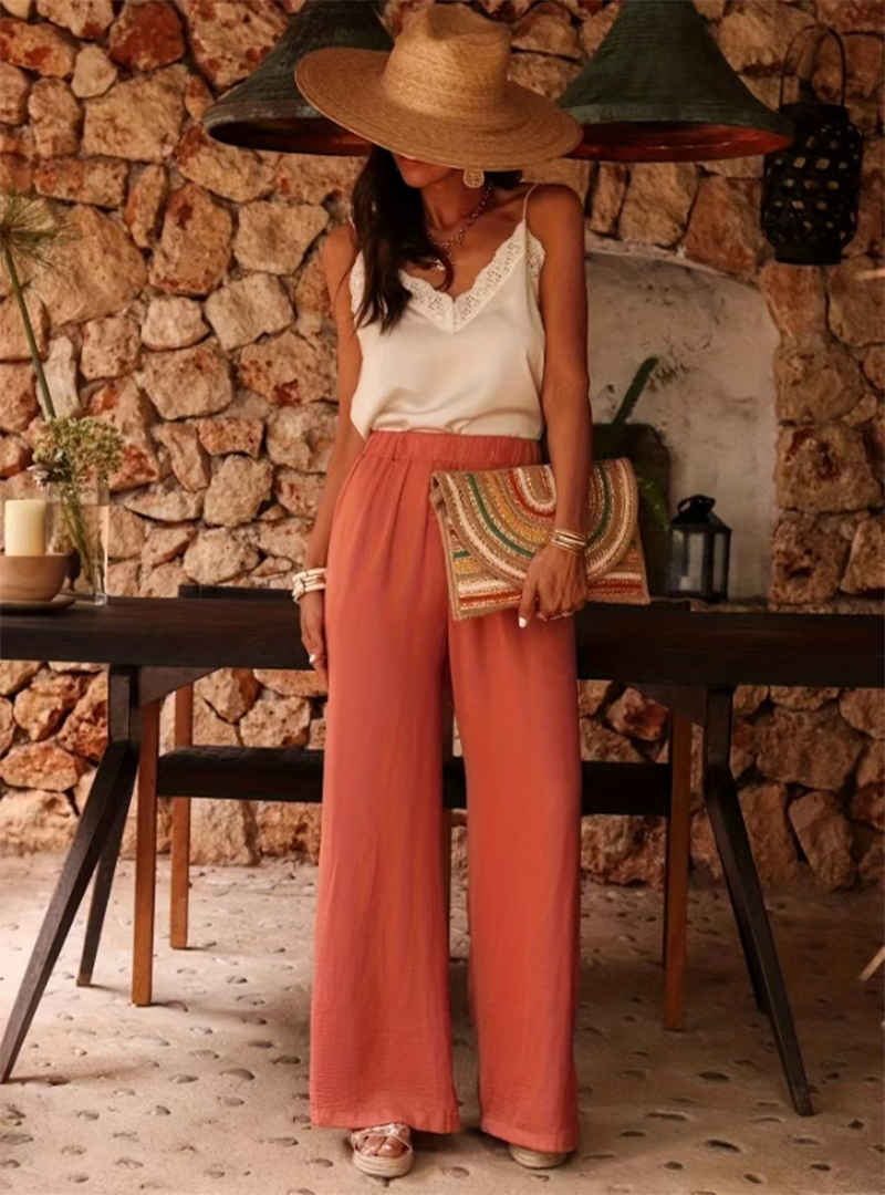 Women's High Waist Paperbag Wa - đánh giá và giá Palazzo Pant Wide