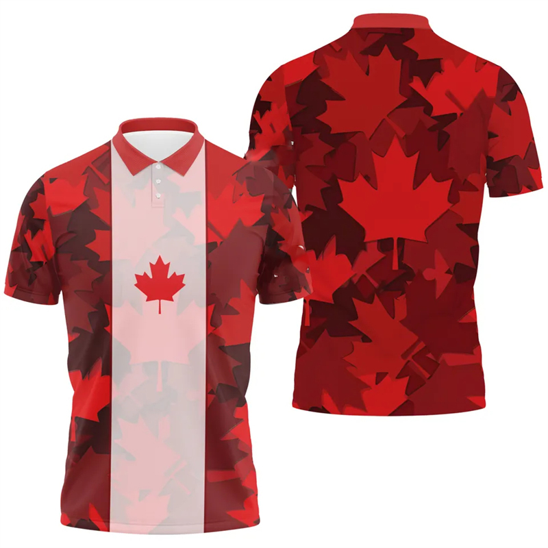 Maple Leaf Flag Polo Shirt For - đánh giá và giá Summer Clothing Canada