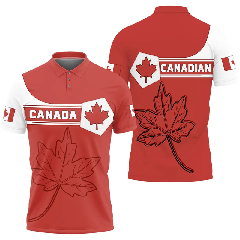 Maple Leaf Flag Polo Shirt For - đánh giá và giá Summer Clothing Canada