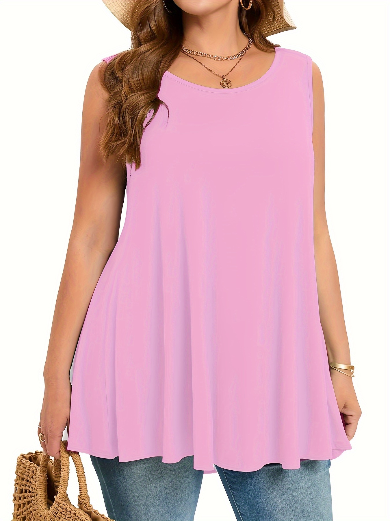 Plus Size Simple Solid Tank To - đánh giá và giá Halter Neck Top