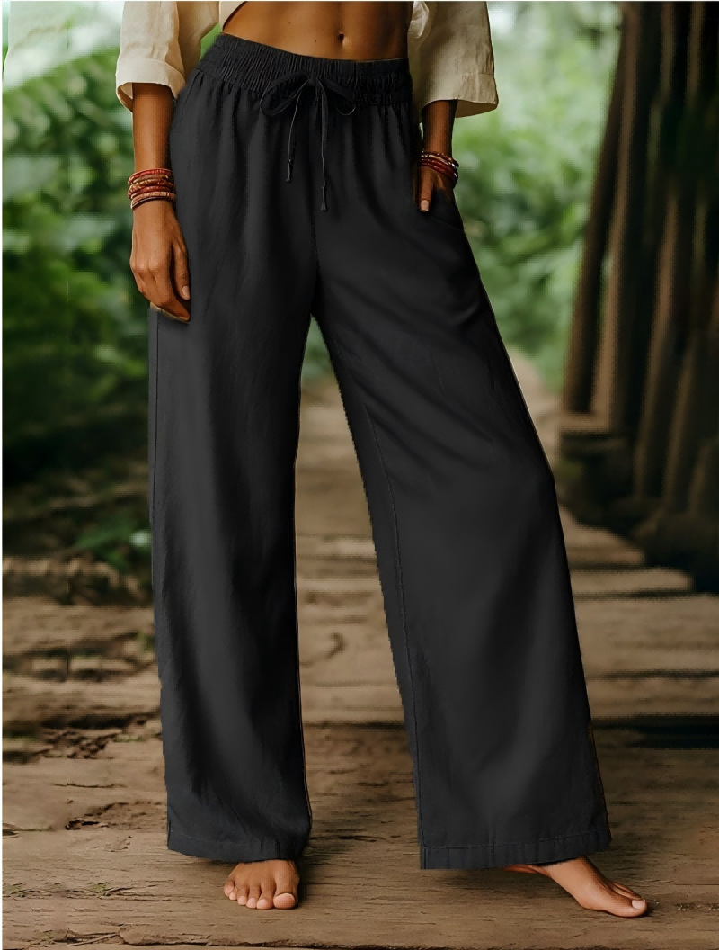 Women's Elastic Waist Linen Pa - đánh giá và giá Palazzo Pant Wide