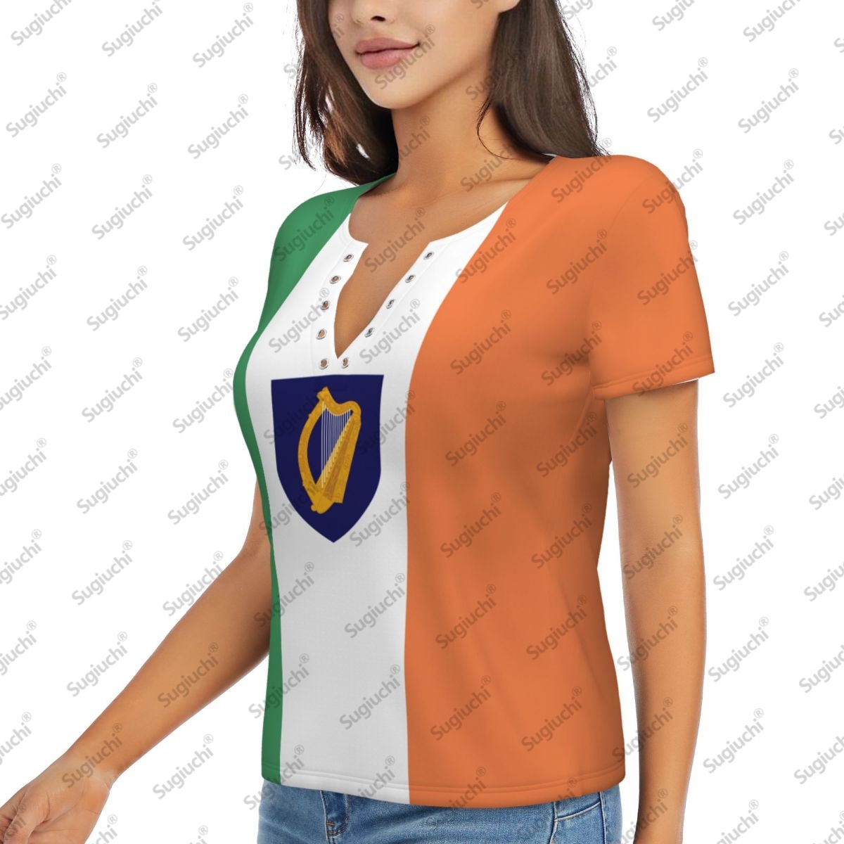 2025 Ireland Flag Sexy Deep V  - đánh giá và giá Ireland Summer Clothing
