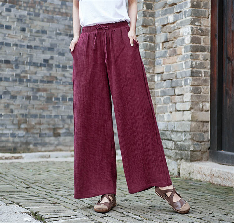 Fashion Lace-up Wide Leg Pants - đánh giá và giá Palazzo Pant Wide