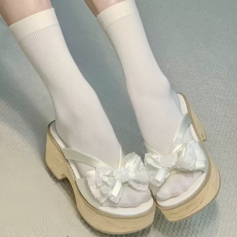 Sweet Bow Wood Grain Thick Bot - đánh giá và giá Summer Clothing Dress