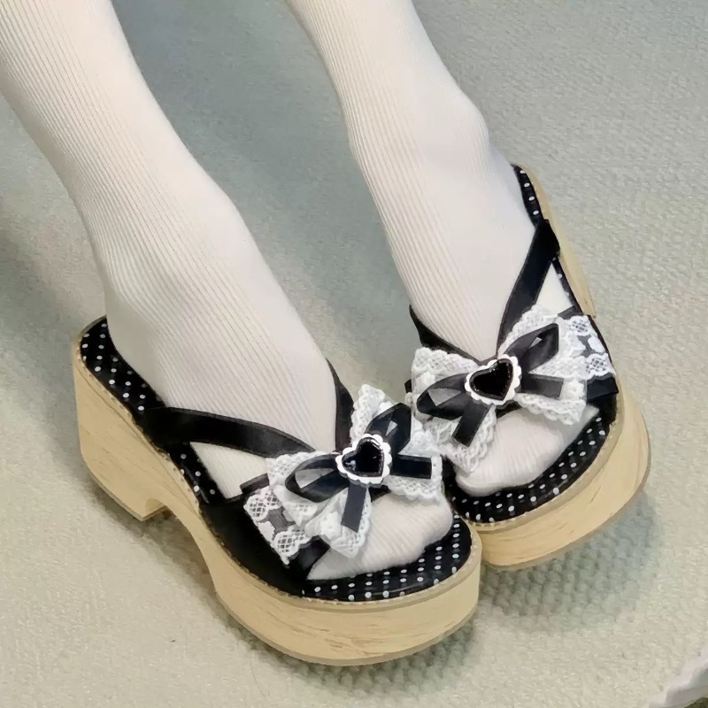 Sweet Bow Wood Grain Thick Bot - đánh giá và giá Summer Clothing Dress