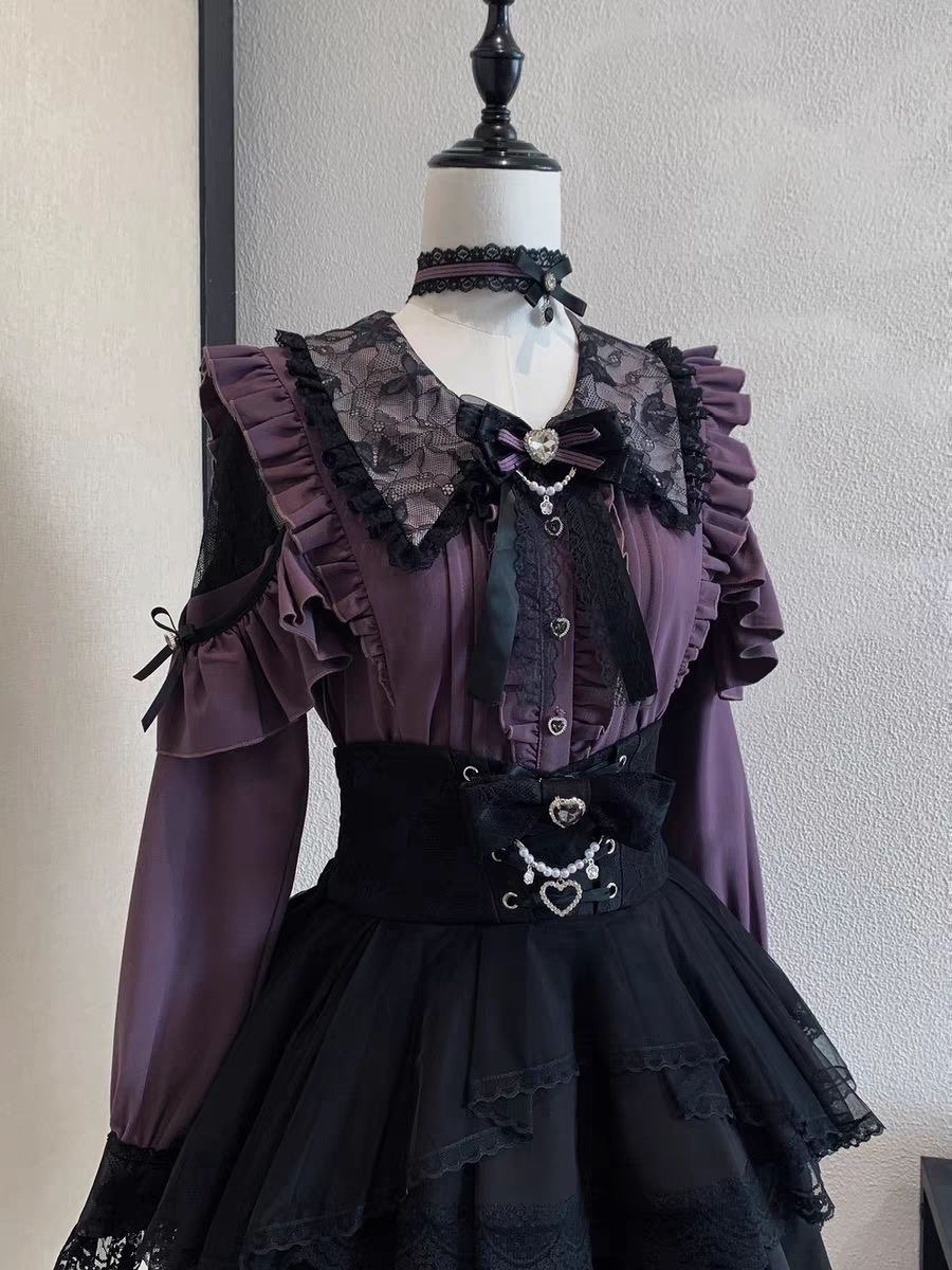 Harajuku Kawaii Skirt Sets Wom - đánh giá và giá Off Shoulder Blouse