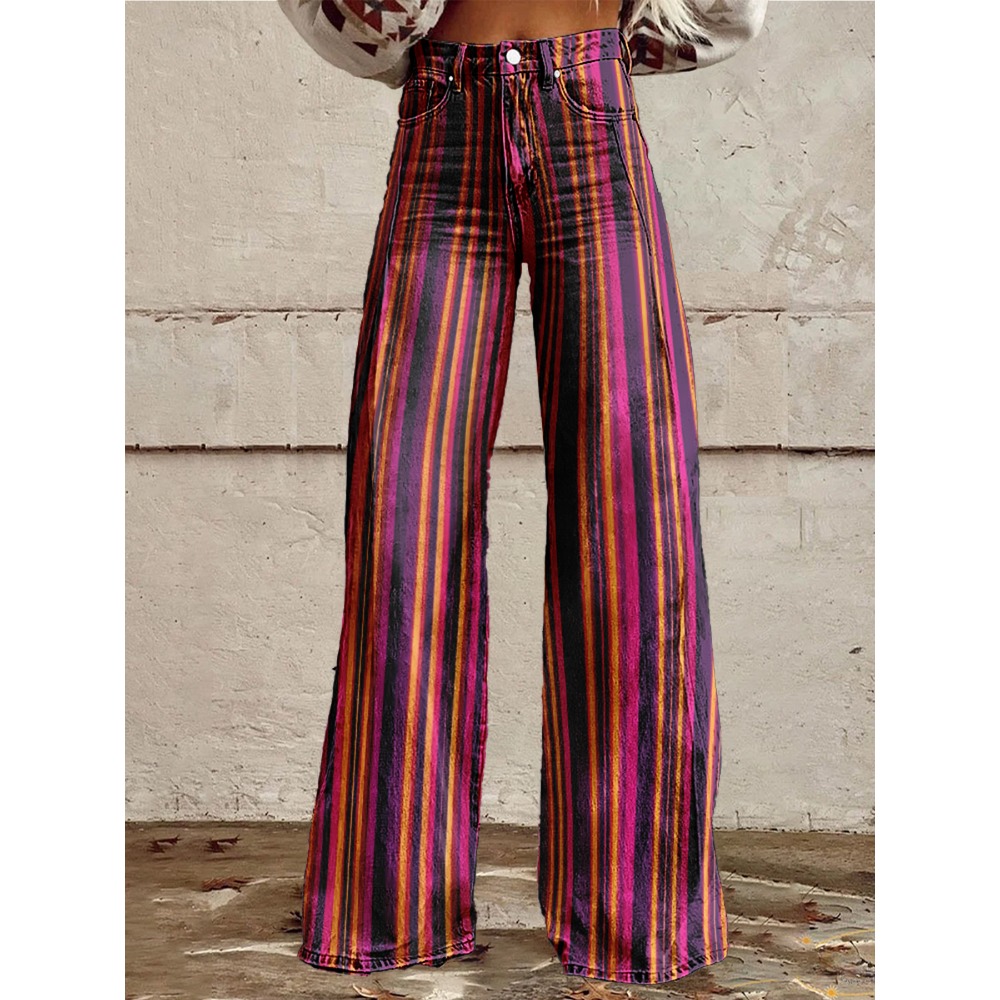 Retro Stripe Flare Pants for W - đánh giá và giá Palazzo Pant Wide