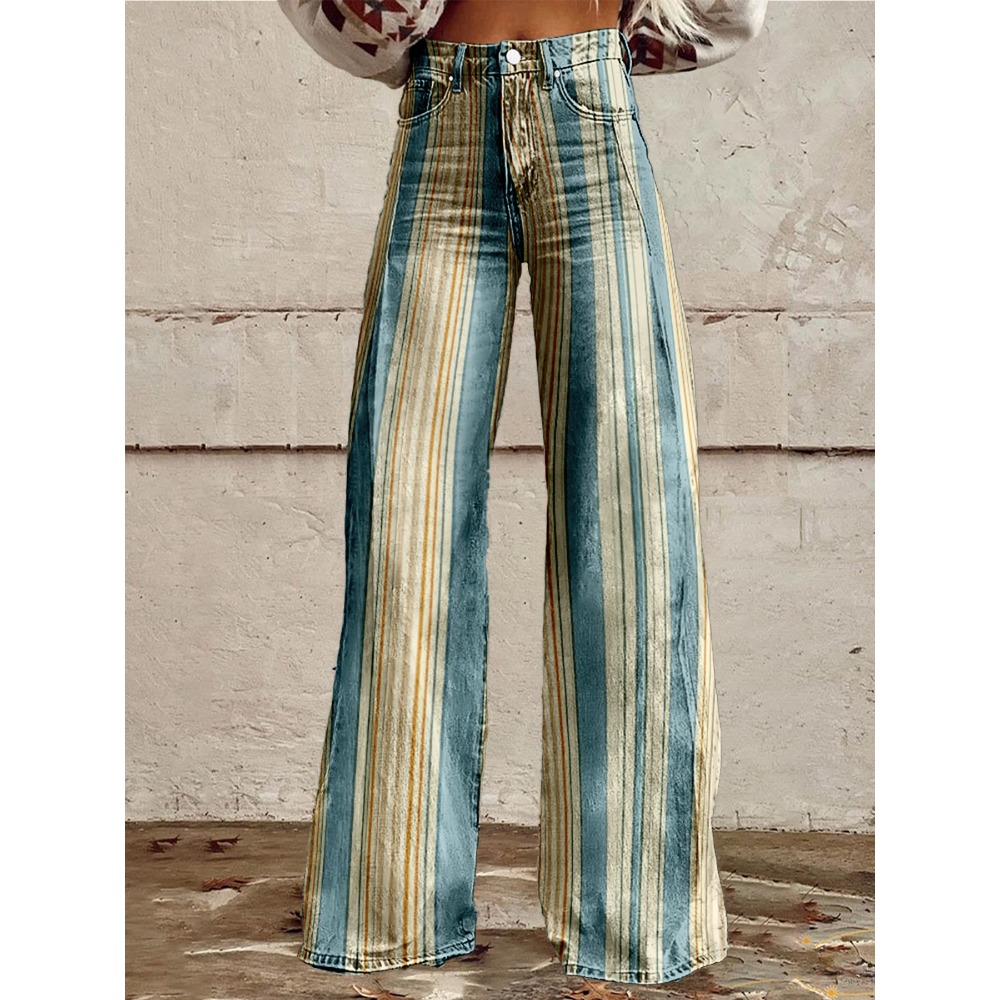 Retro Stripe Flare Pants for W - đánh giá và giá Palazzo Pant Wide