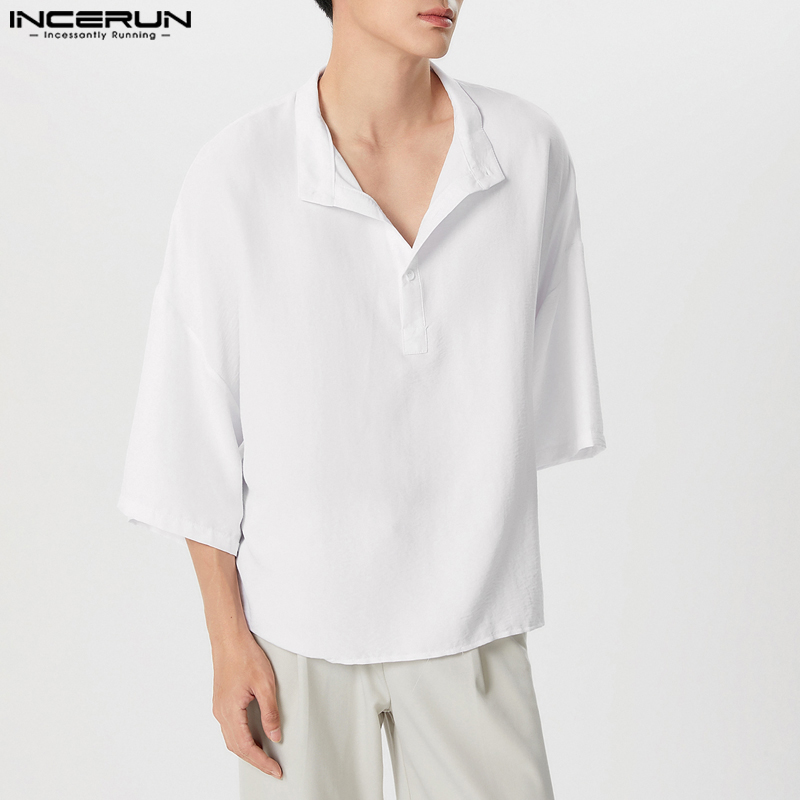 INCERUN Men Shirt Solid Color  - đánh giá và giá Summer Clothing Colors 2026