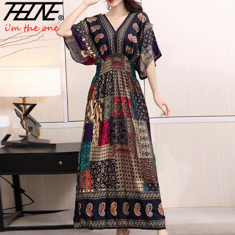 Women Dress Summer 2024 Maxi L - đánh giá và giá Indian Summer Vintage Clothing