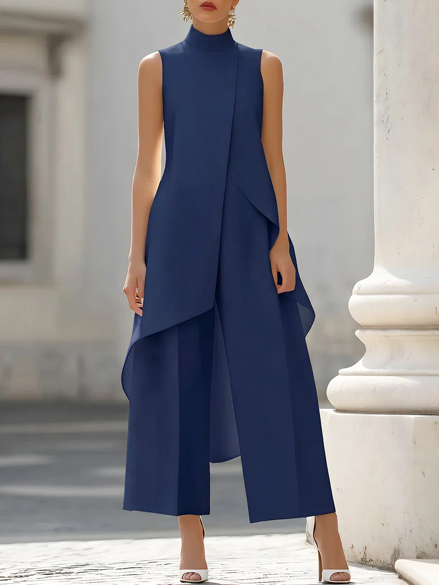 Sleeveless High Neck Asymmetri - đánh giá và giá Palazzo Pant Wide