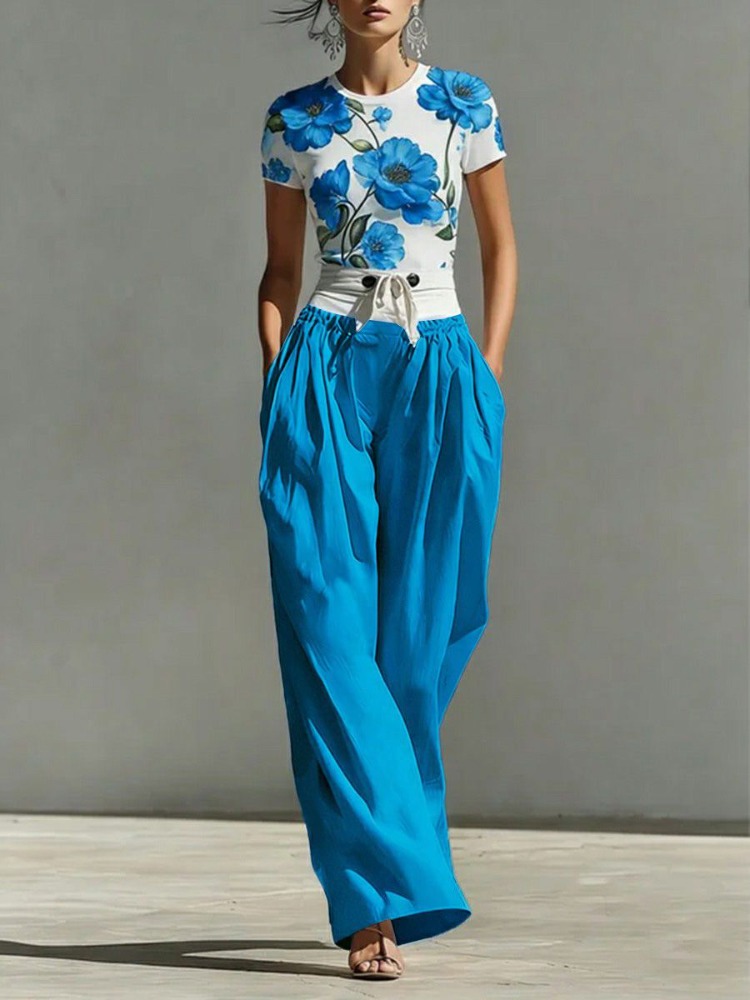 Yeezzi Women's Fashion Patchwo - đánh giá và giá Palazzo Pant Wide